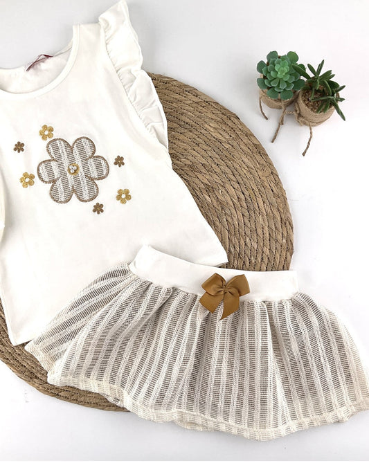 Conjunto niña falda ganchillo