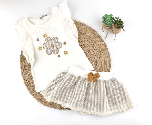 Conjunto niña falda ganchillo