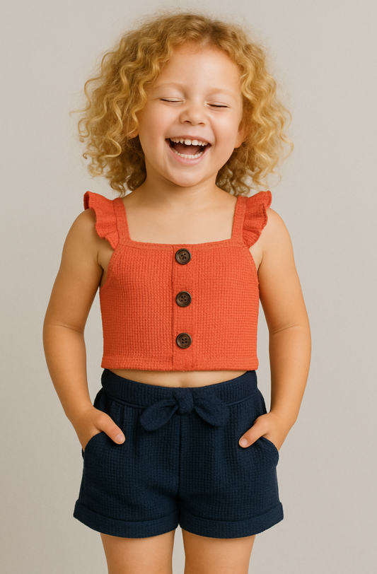 Conjunto niña gofre rizo