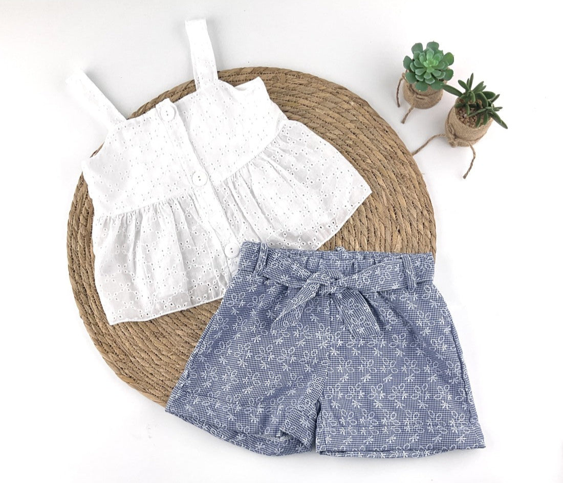 Conjunto niña tirantes bordado