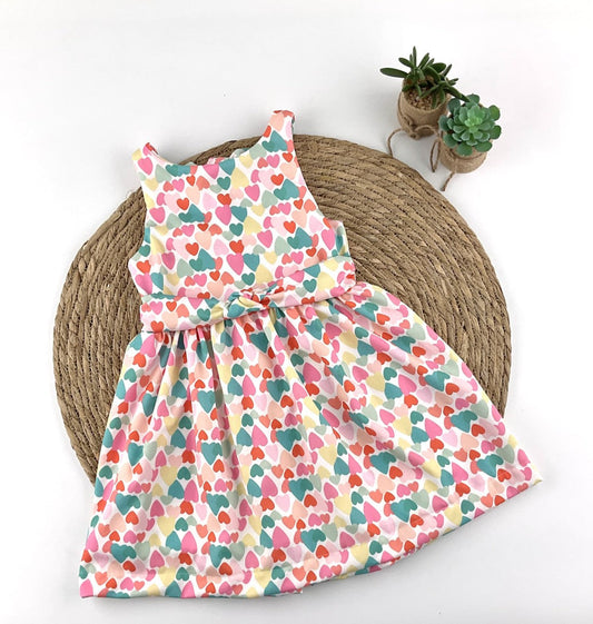 Vestido niña corazones