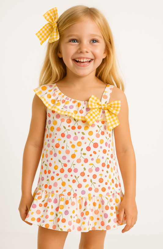 Vestido niña cerezas
