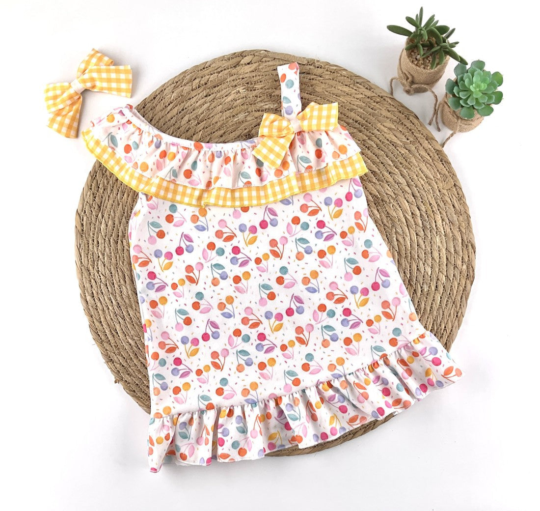 Vestido niña cerezas