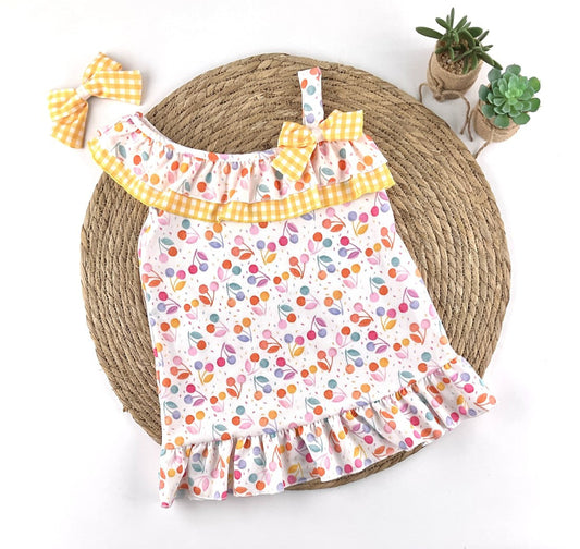 Vestido niña cerezas