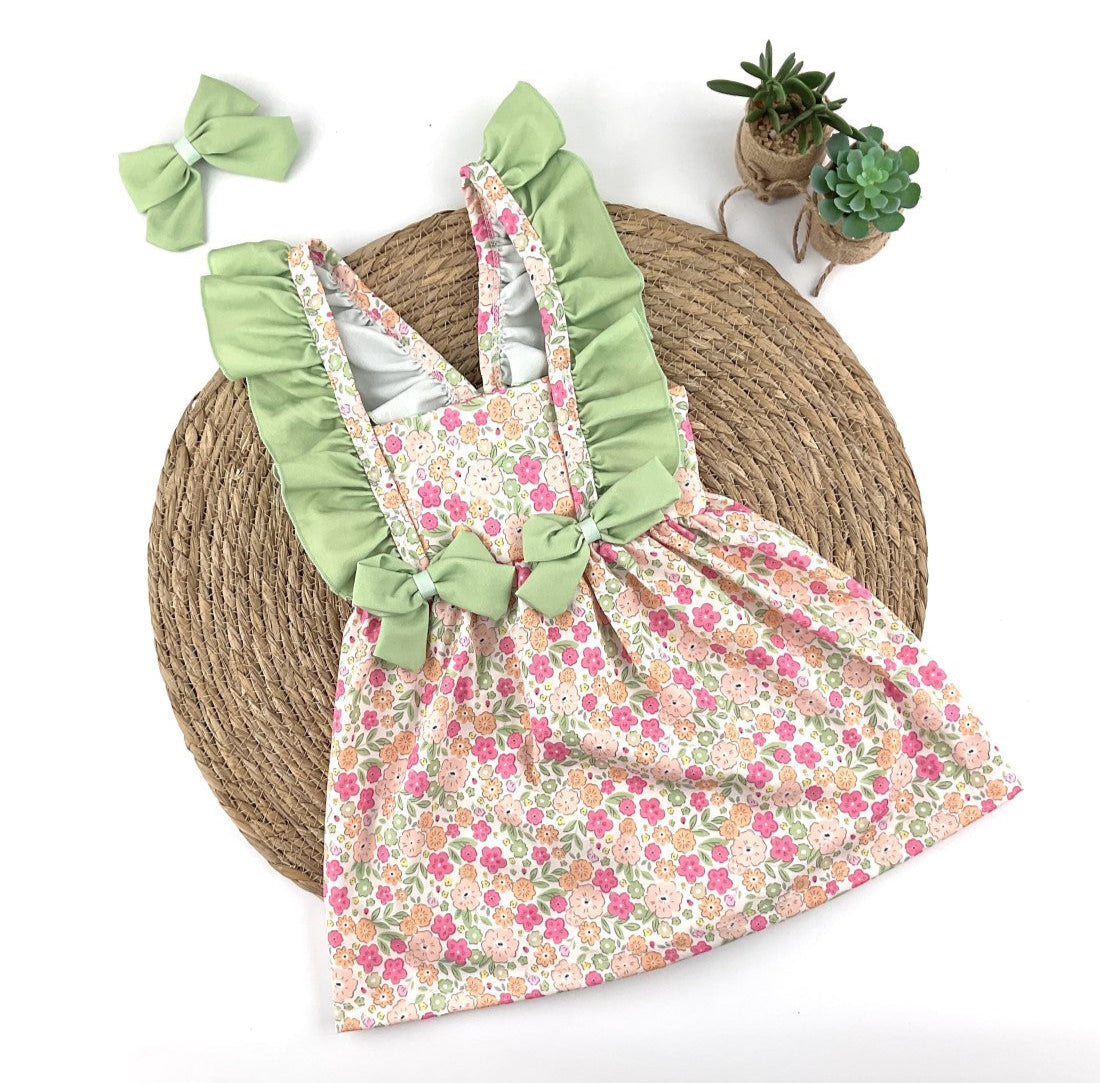 Vestido niña volantes y flores