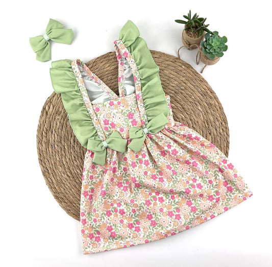 Vestido niña volantes y flores