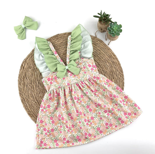Vestido niña volantes y flores