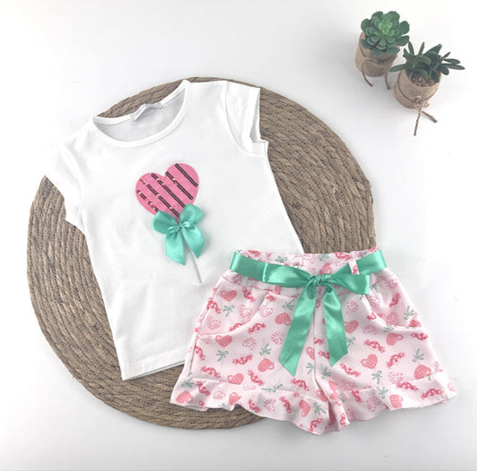 Conjunto niña piruleta de corazón