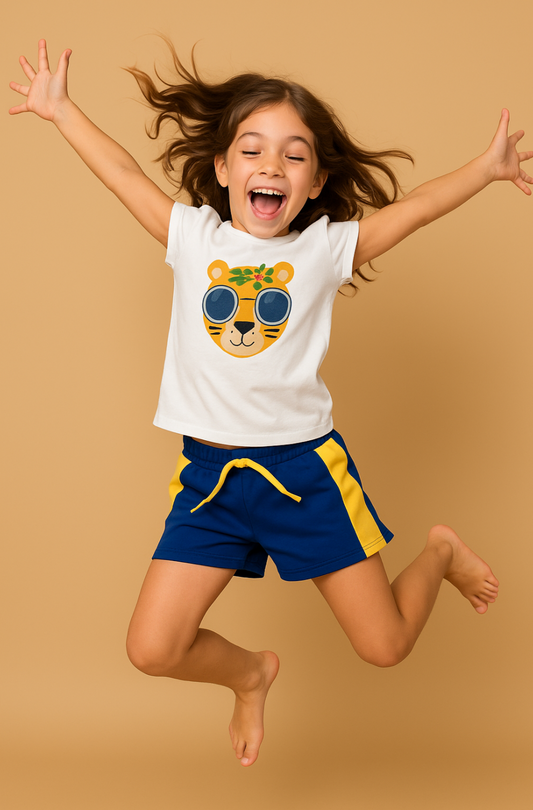 Conjunto niña tigre con gafas