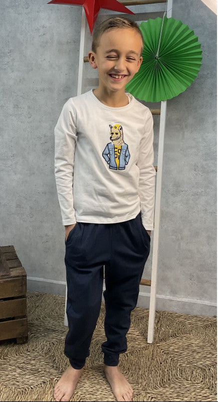 Conjunto niño lobo motero