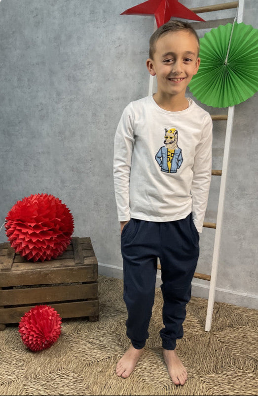 Conjunto niño lobo motero