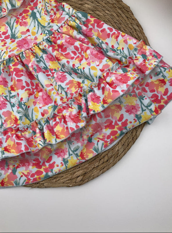 Vestido niña flores con tul