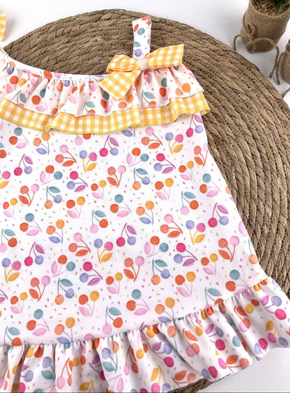 Vestido niña cerezas