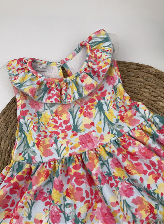 Vestido niña flores con tul